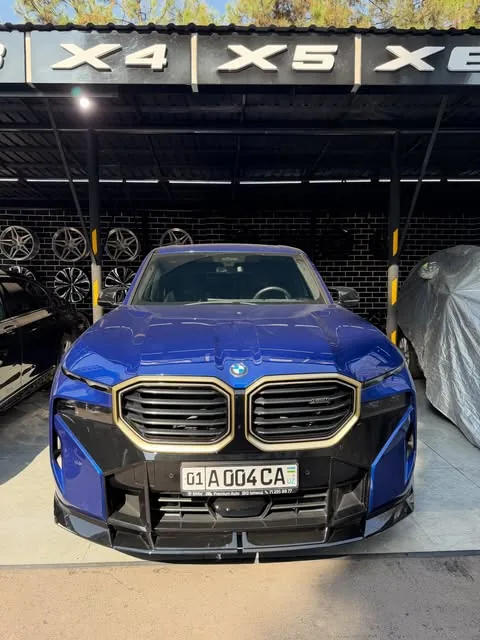 Синий BMW XM под вывеской X4, X5, X6